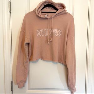 Shred Embroidered Cropped Hoodie